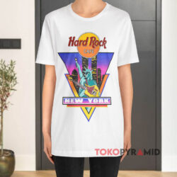 Vintage New York Hard Rock Cafe Guitar Statue Liberty White T shirt
