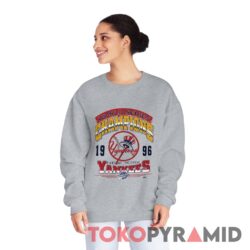 Vintage New York Yankees 1996 Henry Aaron Tee World Series Champions Mlb Baseball Grey Sweatshirt