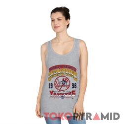 Vintage New York Yankees 1996 Henry Aaron Tee World Series Champions Mlb Baseball Grey Tank Top