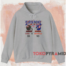Vintage NFL 49ers vs Broncos Super Bowl XXIV T-shirt 2 Vintage Nfl 49ers Vs Broncos Super Bowl Xxiv T shirt Grey Hoodie
