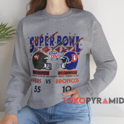 Vintage NFL 49ers vs Broncos Super Bowl XXIV T-shirt 4 Vintage Nfl 49ers Vs Broncos Super Bowl Xxiv T shirt Grey Sweatshirt