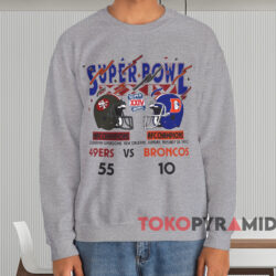 Vintage NFL 49ers vs Broncos Super Bowl XXIV T-shirt 3 Vintage Nfl 49ers Vs Broncos Super Bowl Xxiv T shirt Grey Sweatshirt