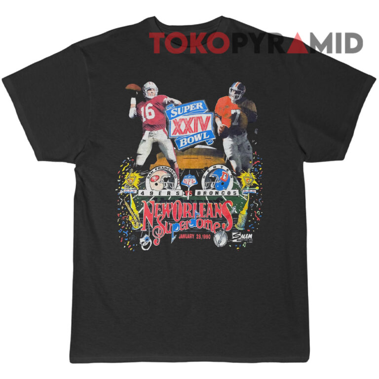 Vintage NFL Super Bowl XXIV 49ers Broncos Shirt - TokoPyramid