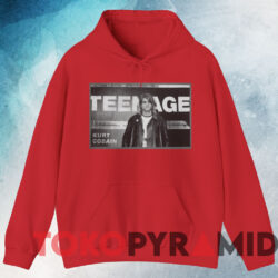 Vintage Nirvana Kurt Cobain Teenage T-shirt 3 Vintage Nirvana Kurt Cobain Teenage T shirt Red Hoodie