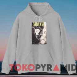 Vintage Nirvana On The Wall Pose T shirt Grey Hoodie