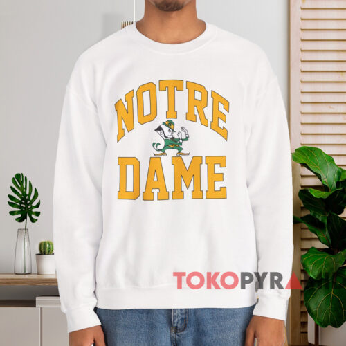 Vintage Notre Dame Arch Logo Shirt White Sweatshirt Vintage Notre Dame Arch Logo Shirt White Sweatshirt