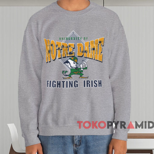 Vintage Notre Dame Fighting Irish Shirt Grey Sweatshirt