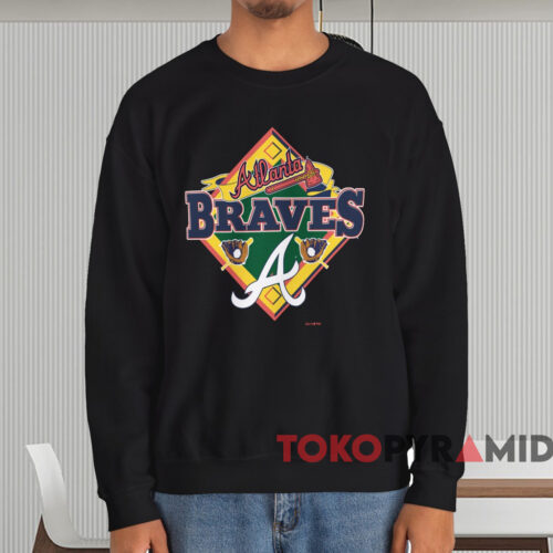 Vintage Nutmeg Mills Atlanta Braves Shirt Black Sweatshirt