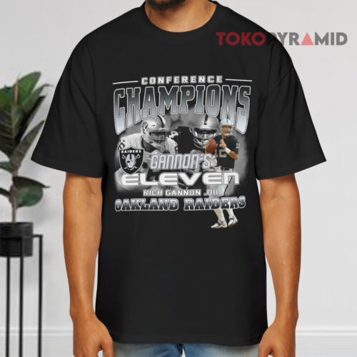 Vintage Oakland Raiders Rich Gannon Conference Champions Black T shirt
