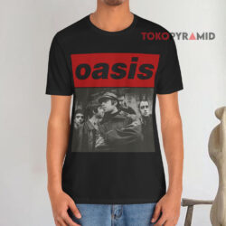 Vintage Oasis British Rock Band Tees Punk Black T shirt