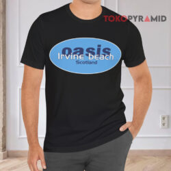 Vintage Oasis Irvine Beach Scotland Black T shirt