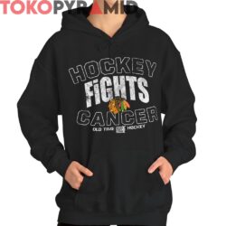 Vintage Old Time Hockey Chicago Blackhawks Hockey Fights Cancer T Shirt