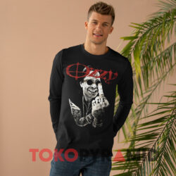 Vintage Ozzy OsBourne Middle Finger Shirt 4 Vintage Ozzy Osbourne Middle Finger Black Long sleeved