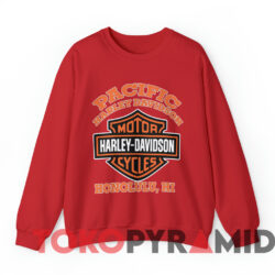 Vintage Pacific Harley Davidson Honolulu T-shirt 3 Vintage Pacific Harley Davidson Honolulu T shirt Red Sweatshirt