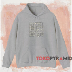 Vintage Paris Landmarks Shirt Grey Hoodie