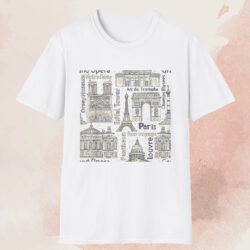 Vintage Paris Landmarks Shirt White T shirt