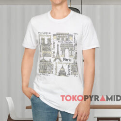 Vintage Paris Landmarks Shirt White T shirt