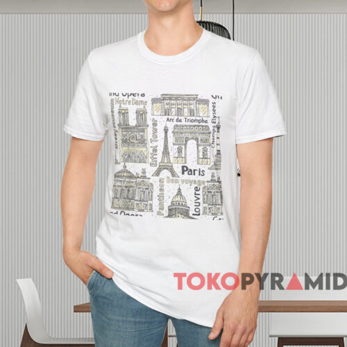 Vintage Paris Landmarks Shirt White T shirt