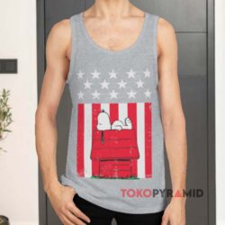 Vintage Peanuts Snoopy Americana Grey Tank Top