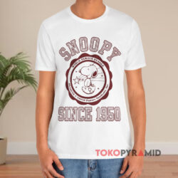 Vintage Peanuts Snoopy Big Logo Since 1950 White T shirt