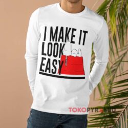 Vintage Peanuts Snoopy I Make It Look Easy White Long sleeved