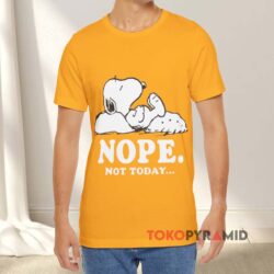 Vintage Peanuts Snoopy Nope Not Today Yellow T shirt