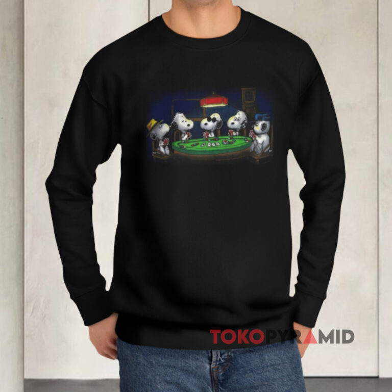 Snoopy Poker Game Black Sweatshirt
