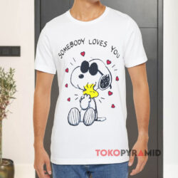 Vintage Peanuts Snoopy Somebody Loves You White T shirt