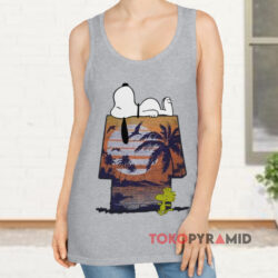 Vintage Peanuts Snoopy Tropical Family Fun Shirt 4 Vintage Peanuts Snoopy Tropical Family Fun Grey Tank Top