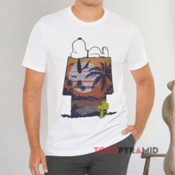 Vintage Peanuts Snoopy Tropical Family Fun White T shirt