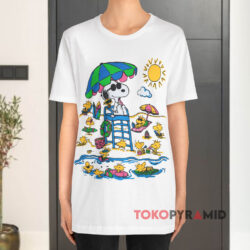 Vintage Peanuts Snoopy Woodstock On The Beach 1958 White T shirt