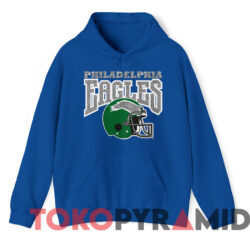 Vintage Philadelphia Eagles Helmet Nfl Football T shirt Blue Hoodie