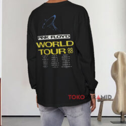 Vintage Pink Floyd 1988 World Tour Shirt Double Sided 4 Vintage Pink Floyd 1988 World Tour Black Long sleeved Back
