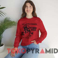 Vintage Pittsburgh Steelers Jerry Nuzum Chevrolet T shirt Red Sweatshirt