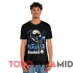 Vintage Pittsburgh Steelers Lightning Helmet T shirt Black T shirt
