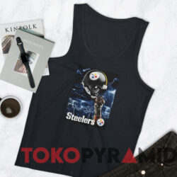 Vintage Pittsburgh Steelers Lightning Helmet T shirt Black TankTop