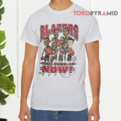 Vintage Portland Blazers 1992 Caricature Grey T shirt