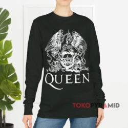 Vintage Queen Band Royal Crest Logo Shirt 4 Vintage Queen Band Royal Crest Logo Black Long sleeved
