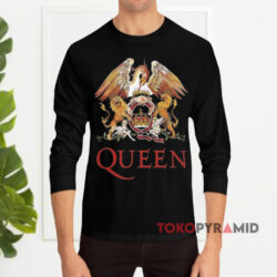 Vintage Queen Crest Lion Griffin Shirt 4 Vintage Queen Crest Lion Griffin Black Long sleeved