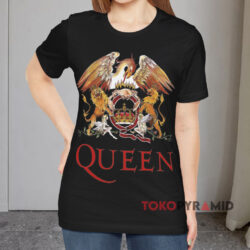 Vintage Queen Crest Lion Griffin Black T shirt