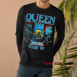 Vintage Queen Tour 1980 Retro Shirt 4 Vintage Queen Tour 1980 Retro Black Long sleeved