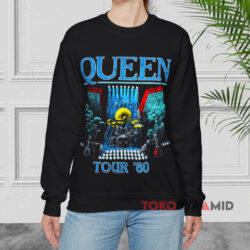 Vintage Queen Tour 1980 Retro Shirt 3 Vintage Queen Tour 1980 Retro Black Sweatshirt