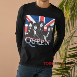 Vintage Queen Union Jack Shirt 4 Vintage Queen Union Jack Black Long sleeved