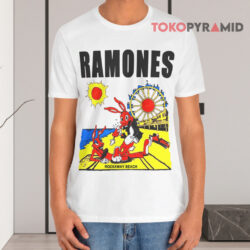 Vintage Ramones 1988 Rockaway Beach White T shirt