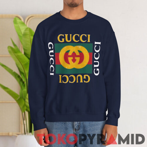 Vintage Rare Bootleg Gucci Logo Shirt Sweatshirt