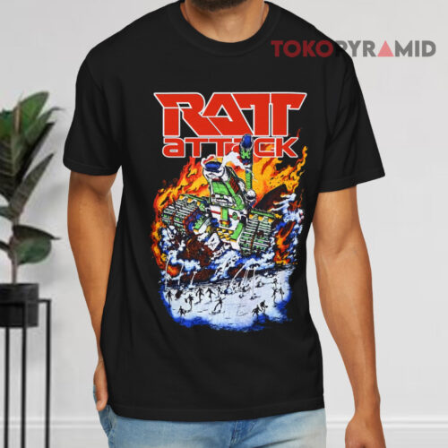 Vintage Ratt Attack Patrol 1985 Black T shirt Vintage Ratt Attack Patrol 1985 Black T shirt