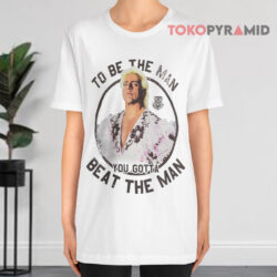 Vintage Ric Flair Wwe To Be The Man You Gotta Beat The Man White T shirt