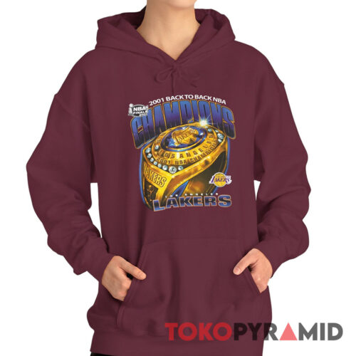 Vintage Ring Lakers 2001 Back To Back NBA Champions Hoodie