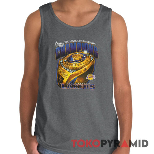 Vintage Ring Lakers 2001 Back To Back NBA Champions Tank Top