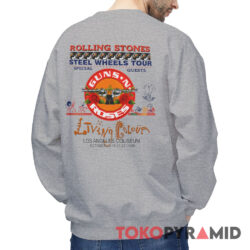 Vintage Rolling Stones Guns N Roses 1989 Tour Steel Wheels Tour Living Colour Sweatshirt